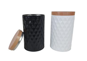 Preview: 2er Set Metall Vorratsdosen mit Deckel 19cm - 3 Farben -